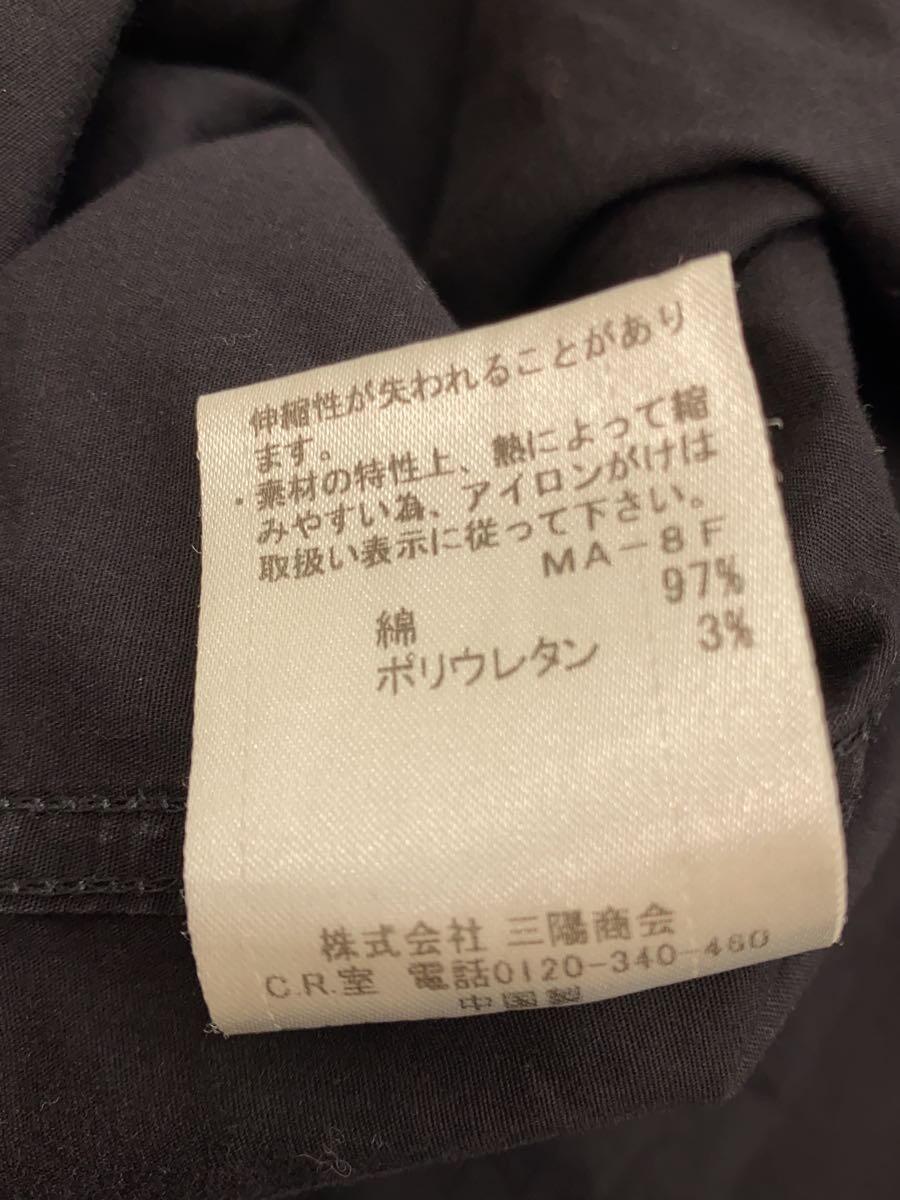 BURBERRY BLACK LABEL◆D1M21-520-09/ボタンダウンシャツ/七分袖シャツ/3/コットン/ブラック/黒/刺繍ロゴ//_画像4