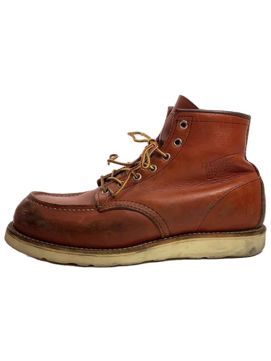 RED WING◆つま先・ソールスレ有/レースアップブーツ・6インチクラシックモックトゥ/27cm/RED//