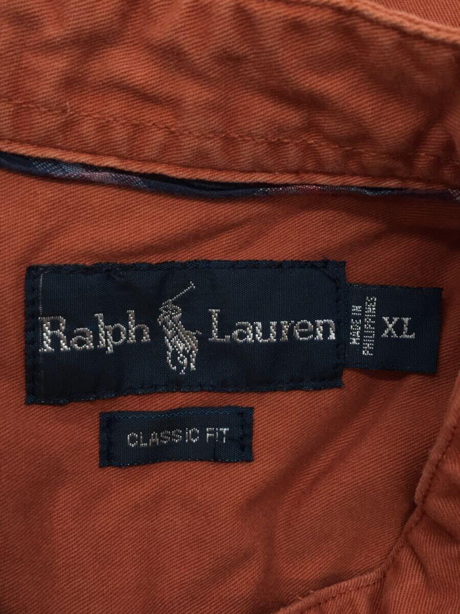 RALPH LAUREN◆半袖シャツ/XL/コットン/BRW/無地//_画像3