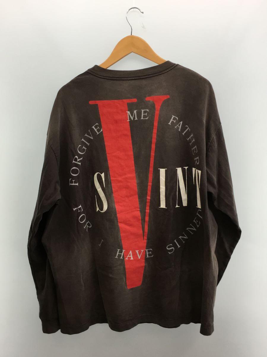 SAINT MICHAEL◆ダメージ加工ロンT/長袖Tシャツ/XXL/コットン/GRY/プリント/SM-S22-0000-068//_画像2