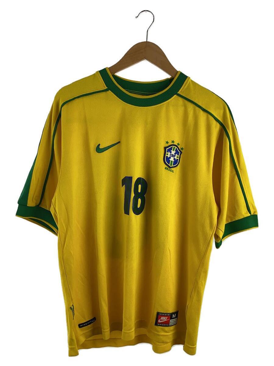 NIKE◆1998年 フランスW杯/ブラジル代表ユニフォーム/Tシャツ/M/ポリエステル/YLW_画像1