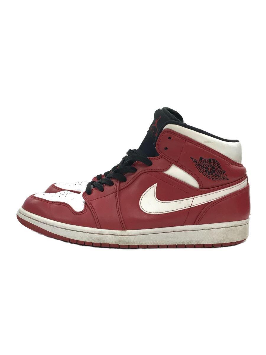 NIKE◆AIR JORDAN 1 MID/エアジョーダンミッド/レッド/554724-605/28.5cm/RED_画像1