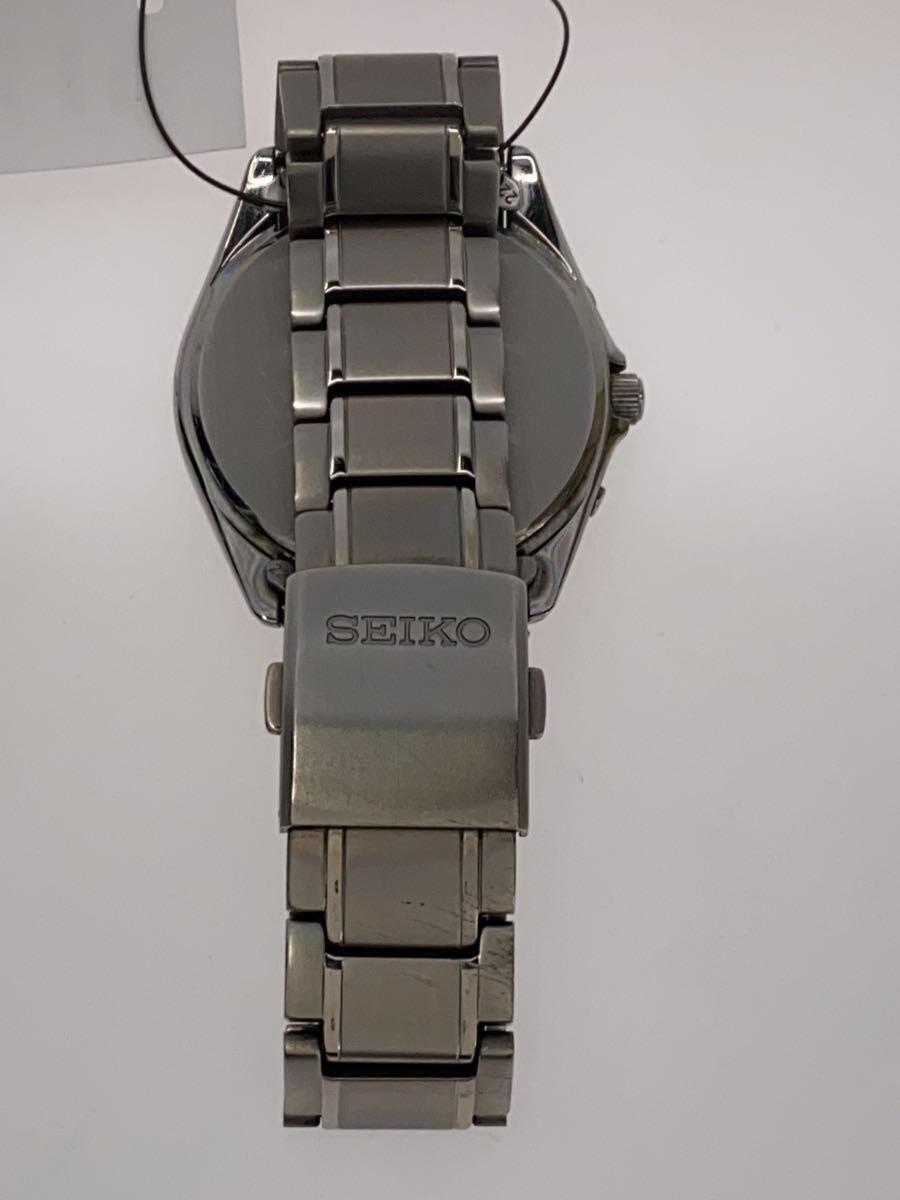 SEIKO◆ソーラー腕時計/アナログ/ステンレス/BLK/SLV/7B52-OAKO_画像5