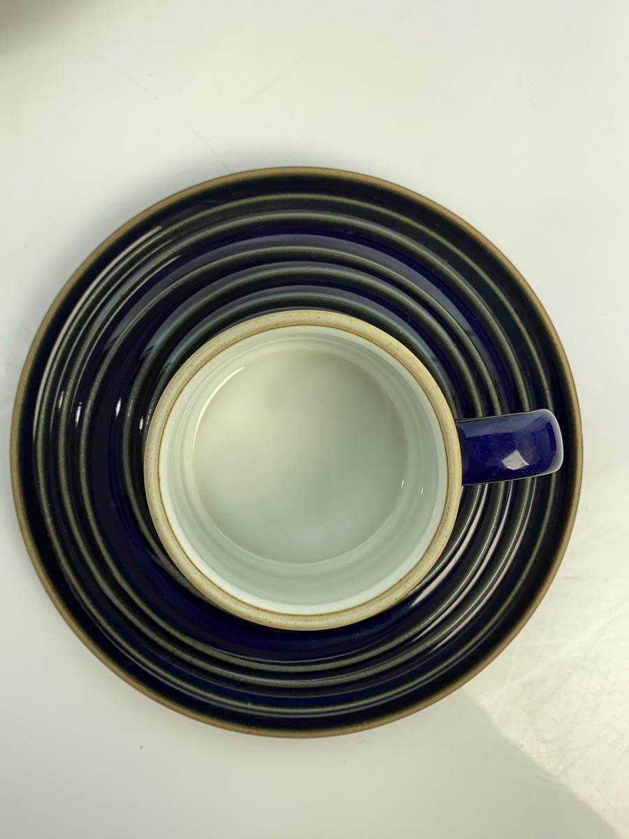  Hakusan Porcelain * cup & saucer /5 point set / Brown / navy / use impression equipped / Haku sun to float 