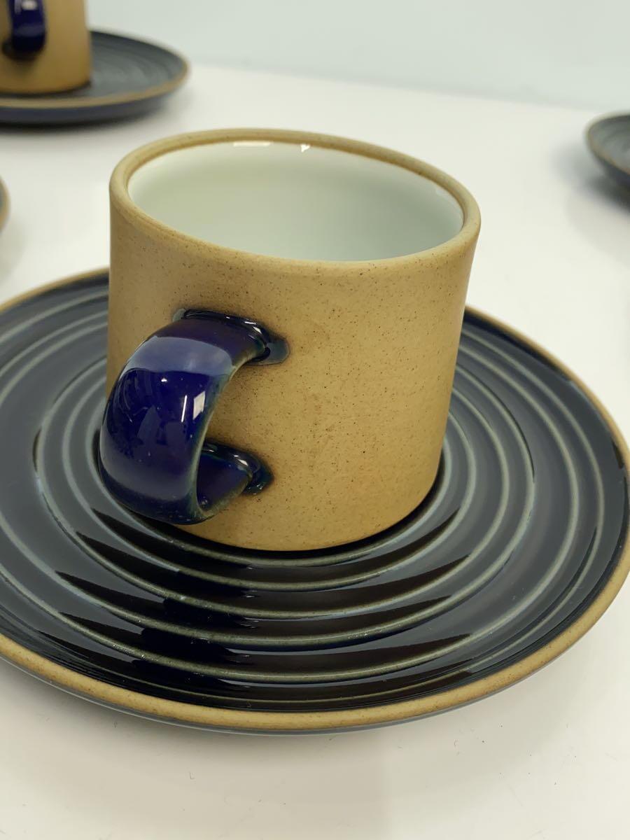  Hakusan Porcelain * cup & saucer /5 point set / Brown / navy / use impression equipped / Haku sun to float 