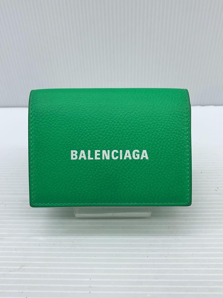 BALENCIAGA◆3つ折り財布/GRN/594312・3890・S・000959