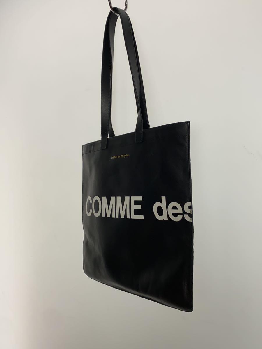 COMME des GARCONS◆トートバッグ/牛革/BLK/プリント/SA9001HL_画像2