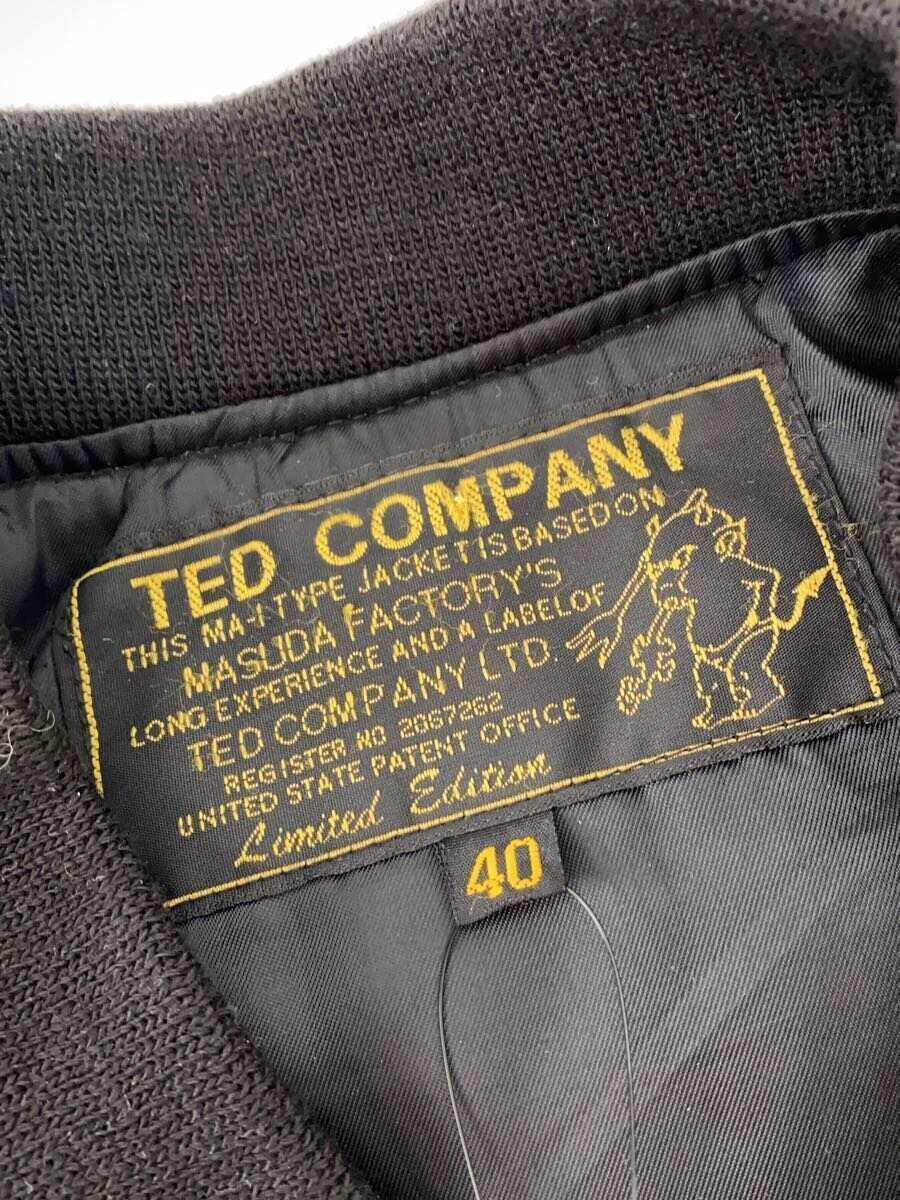 TED MAN(TED COMPANY)◆レザージャケット・ブルゾン/40/豚革/ブラック/ワッペン/プリント/ライダース_画像3