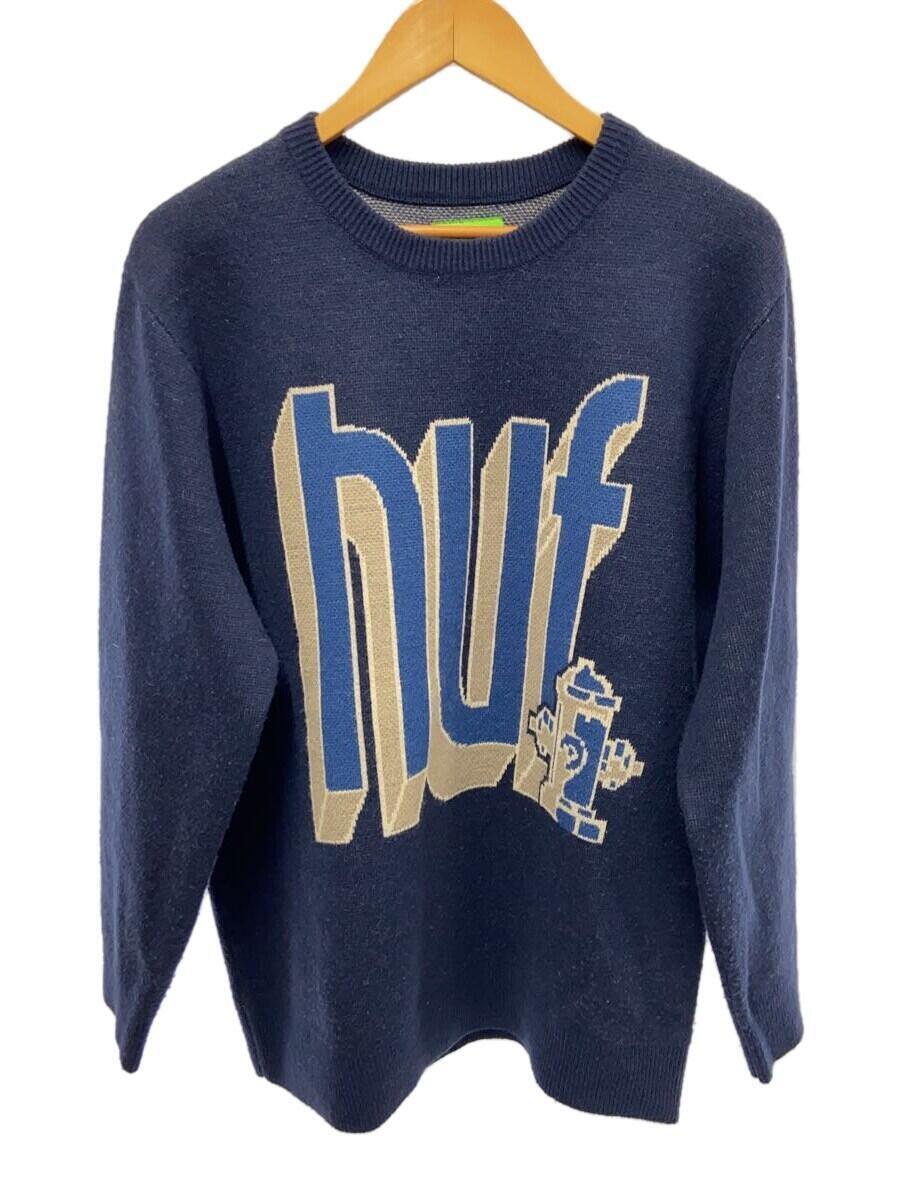 HUF◆Bookend Crew Sweater/セーター(薄手)/M/アクリル/NVY