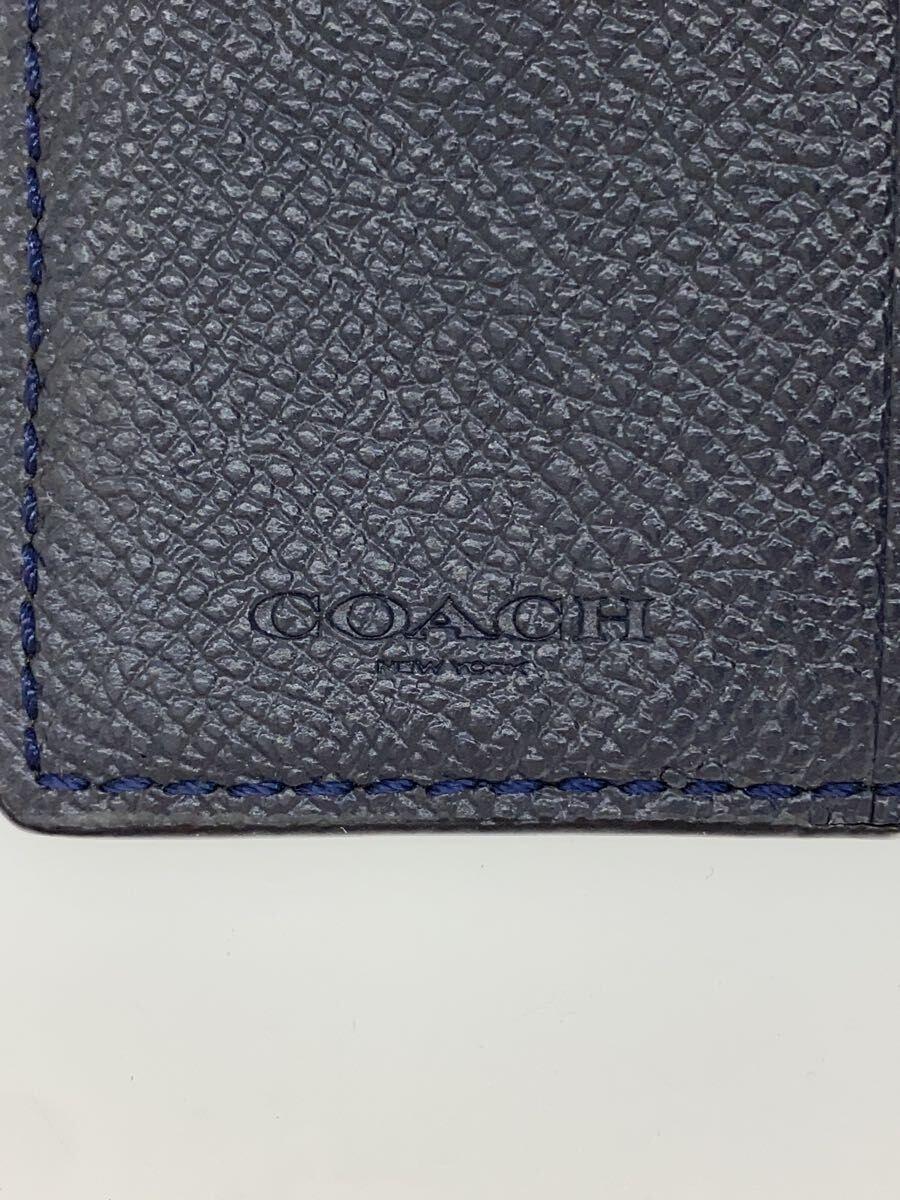 COACH◆キーケース/レース/ネイビー/無地/レディース/5連/リング_画像3