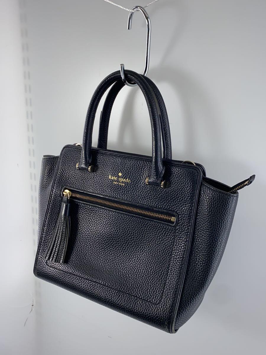 kate spade new york◆ハンドバッグ/牛革/BLK/無地_画像2