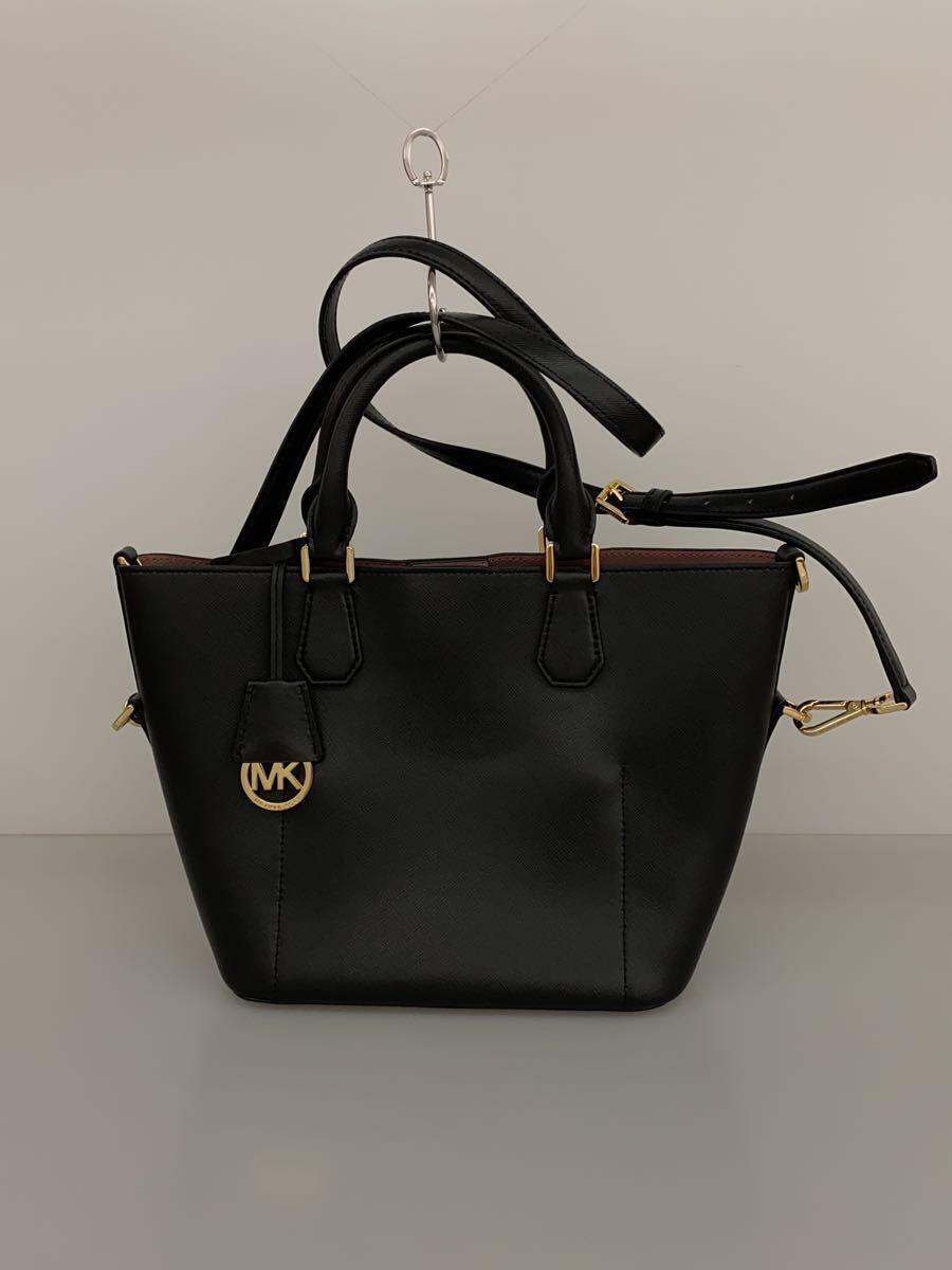 MICHAEL KORS◆ショルダーバッグ/PVC/BLK/2way/内側ピンク_画像3