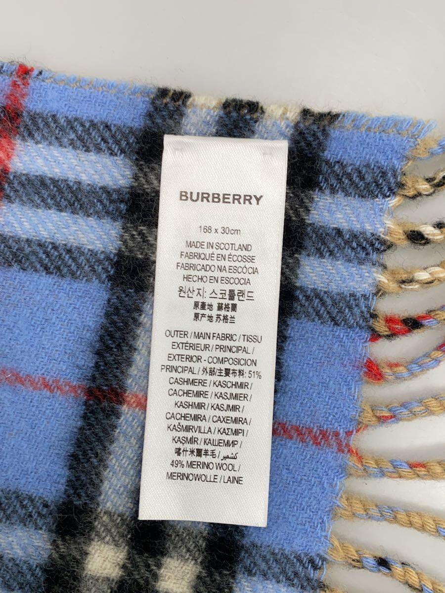 BURBERRY◆マフラー/ウール/BLU/チェック/レディース/8022478_画像3