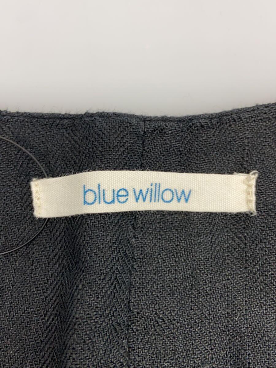 blue willow◆長袖ワンピース/-/リネン/ブラック/無地_画像3