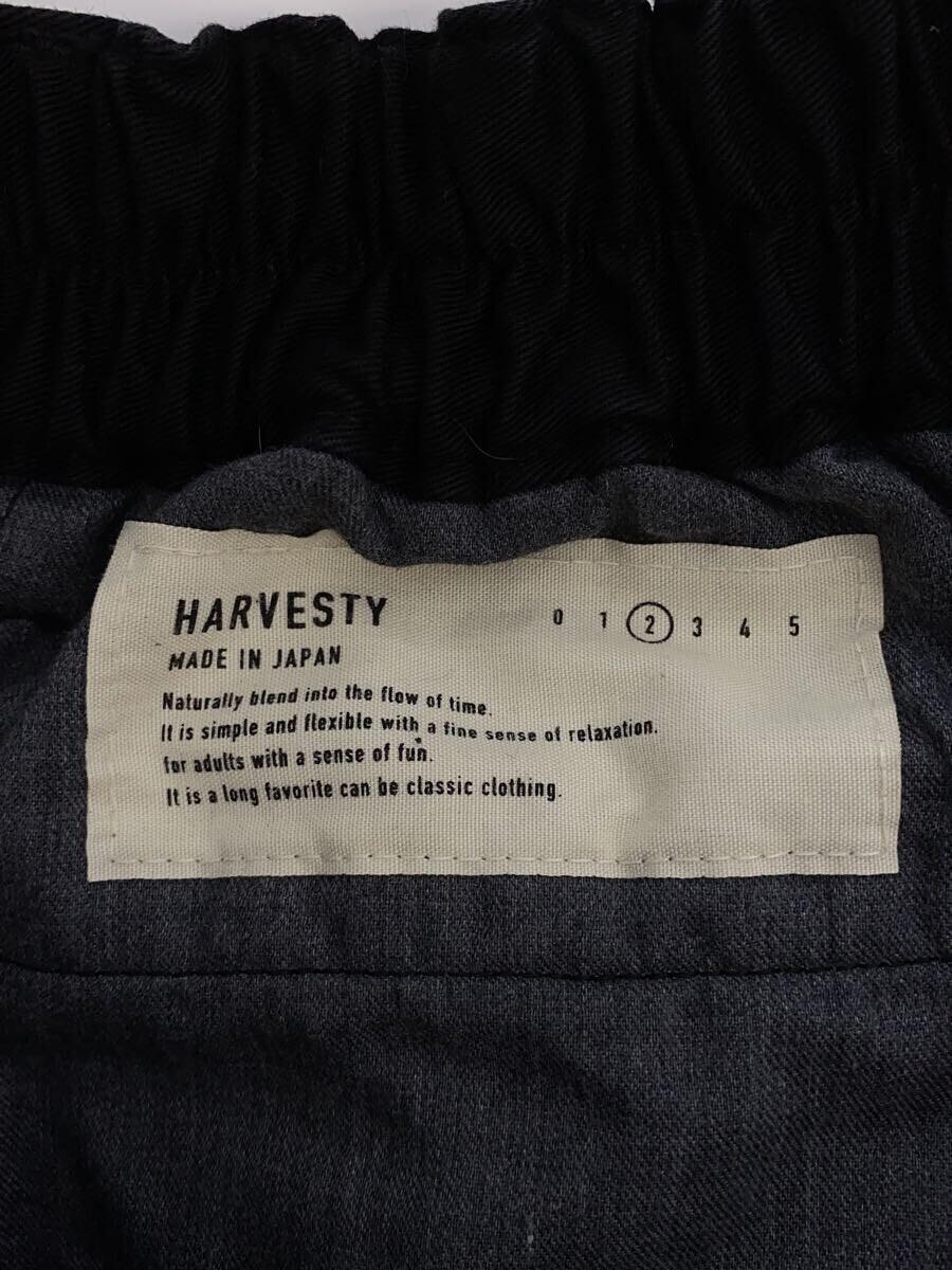 HARVESTY◆ボトム/2/コットン/BLK/無地/A11709-46_画像4