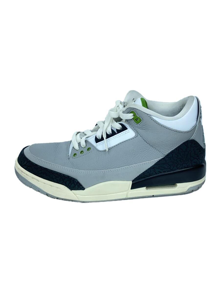 NIKE◆AIR JORDAN 3 RETRO/エアジョーダンレトロ/グレー/136064-006/28cm/GRY_画像1