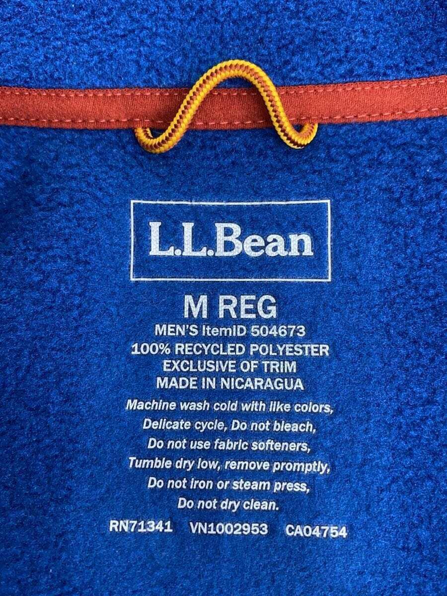 L.L.Bean◆フリースジャケット/M/ポリエステル/BLU/プルオーバー/ハーフジップ_画像3