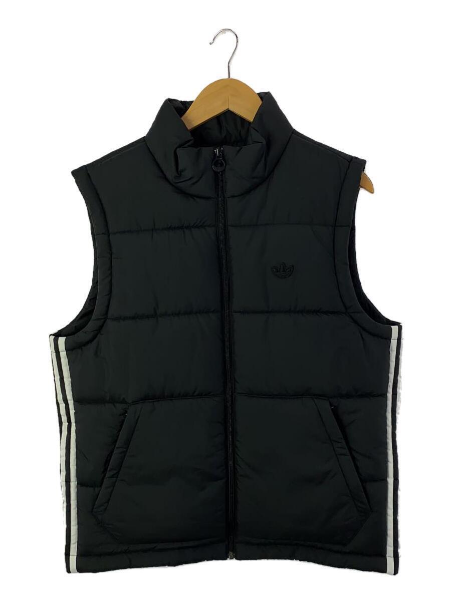 adidas◆PADDED PUFFER VEST/タグ付/L/ポリエステル/BLK/GE1296_画像1