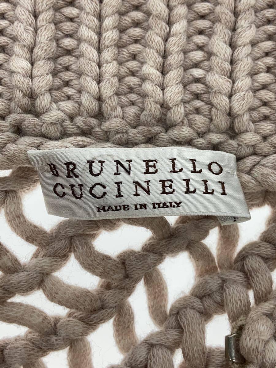 BRUNELLO CUCINELLI◆ジップアップ編み込みセーター(厚手)/S/コットン/BEG_画像3
