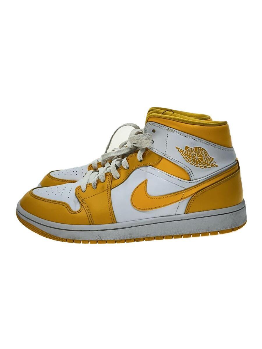 NIKE◆AIR JORDAN 1 MID_エアジョーダン 1 ミッド/29cm/YLW/BQ6472-117