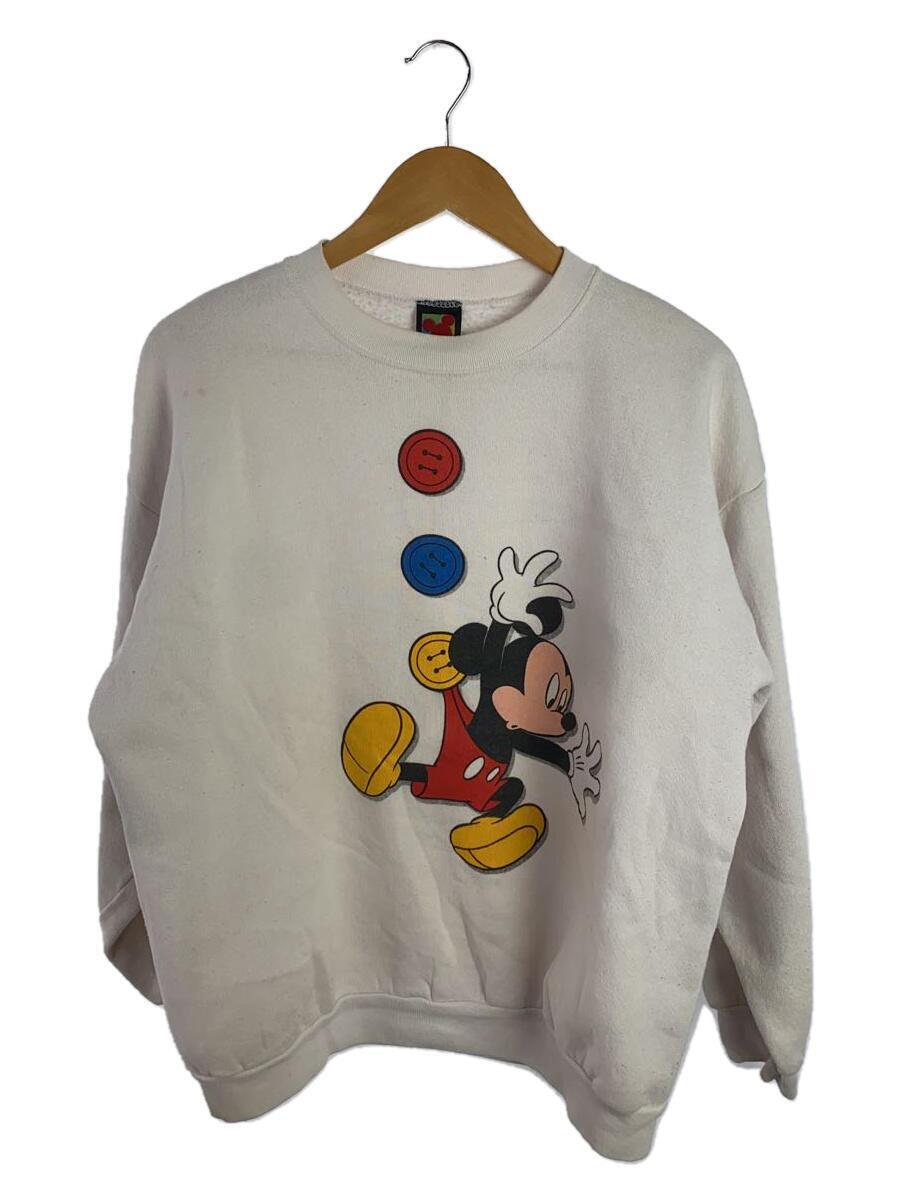 Disney VINTAGE◆90S/ミッキー/スウェット/L/コットン/WHT_画像1