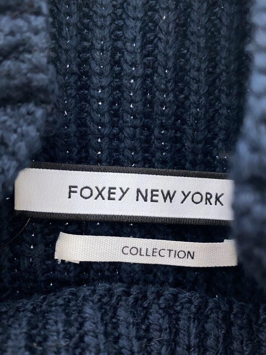 FOXEY NEWYORK◆ハイネックセーター(厚手)/FREE/コットン/ネイビー/40007-MAKFZ102MK_画像3