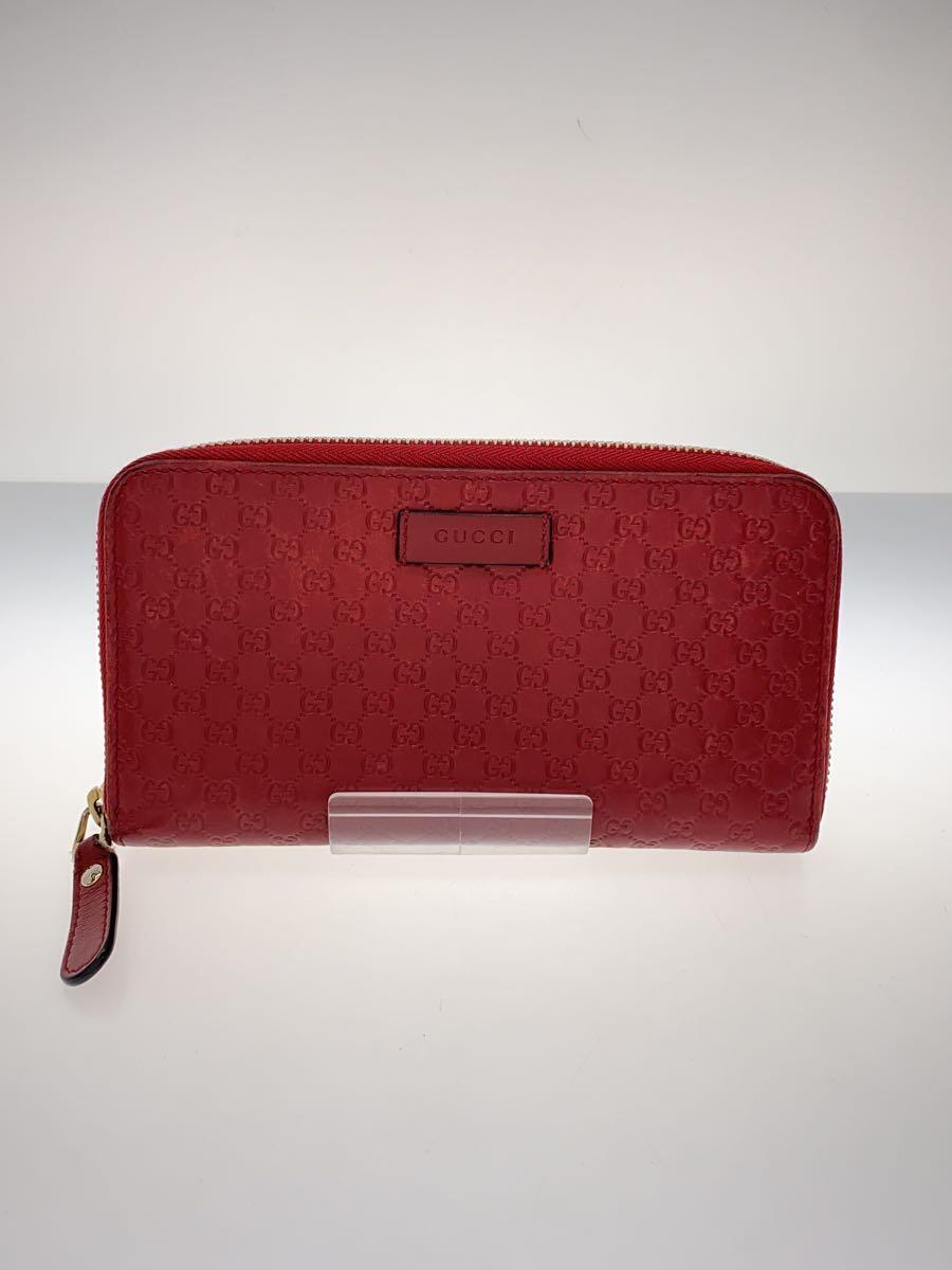 GUCCI◆長財布/レザー/RED/レディース/449391・493075_画像1