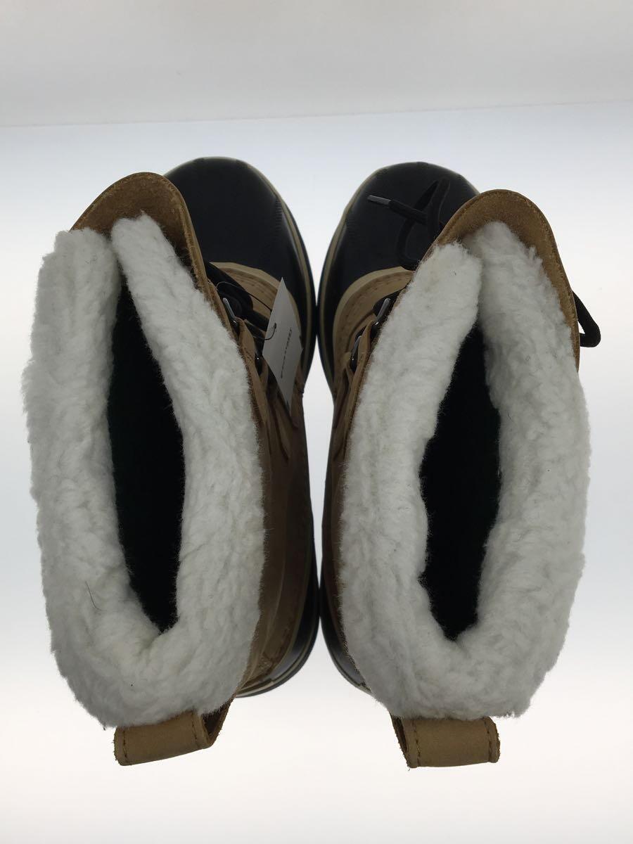 SOREL◆Caribou/スノーブーツ/レースアップブーツ/27cm/ベージュ/レザー/ボア/NM1000-281_画像3