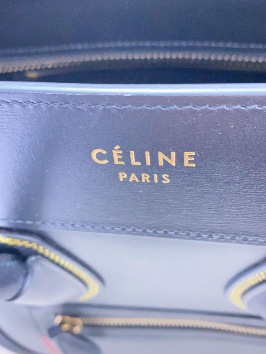 CELINE◆CELINE セリーヌ ハンドバッグ/レザー/BLK/ラゲージマイクロショッハ_画像5