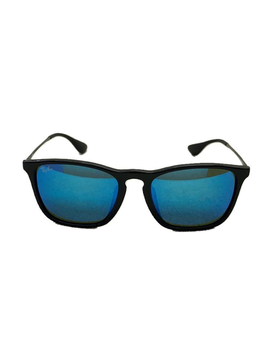 Ray-Ban◆サングラス/ウェリントン/BLK/BLU/メンズ/RB4187-F