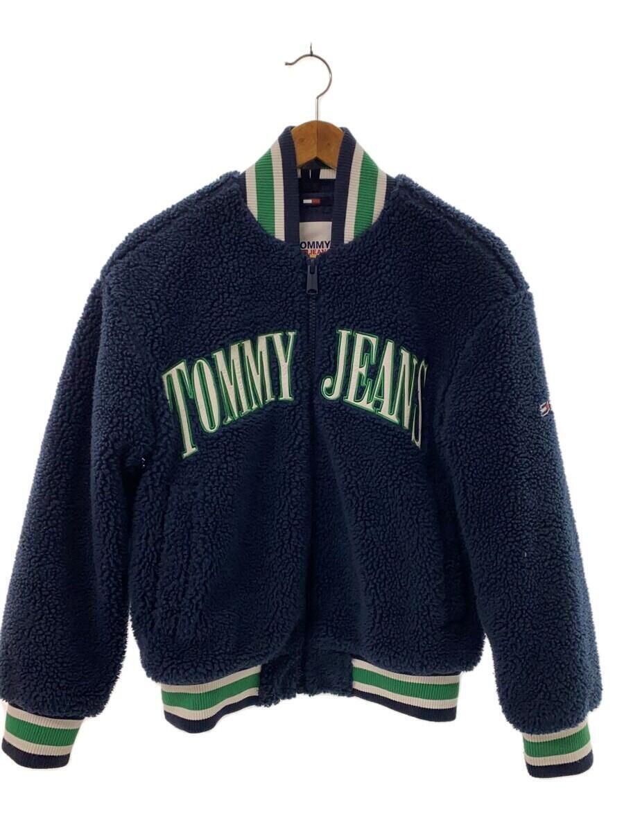 TOMMY HILFIGER◆ジャケット/XS/ポリエステル/dw14309/ブルー/リブライン/ボア/ワッペン/無地/ロゴ_画像1