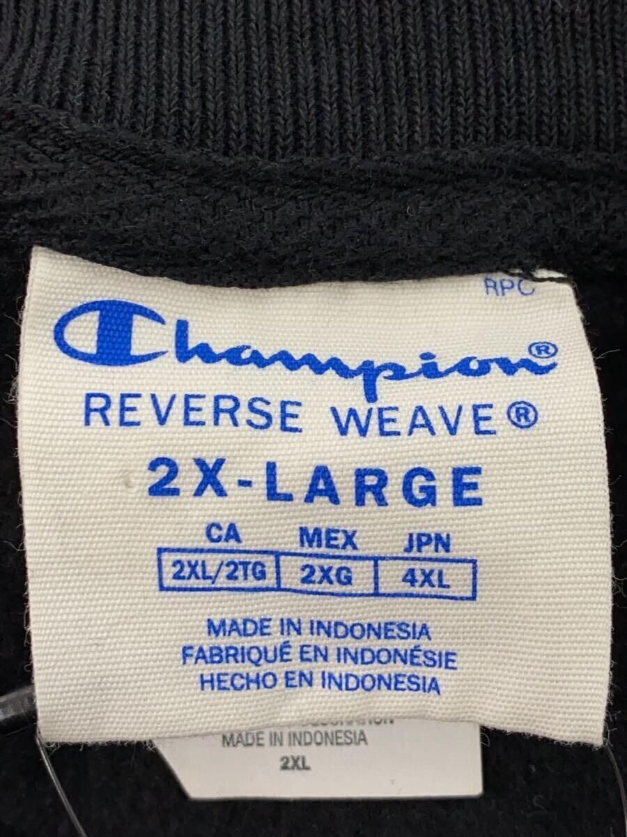 Champion◆スウェット/-/コットン/BLK/総柄/ブラック/黒/タグ付き/2XL/REVERSE WEAVE_画像3