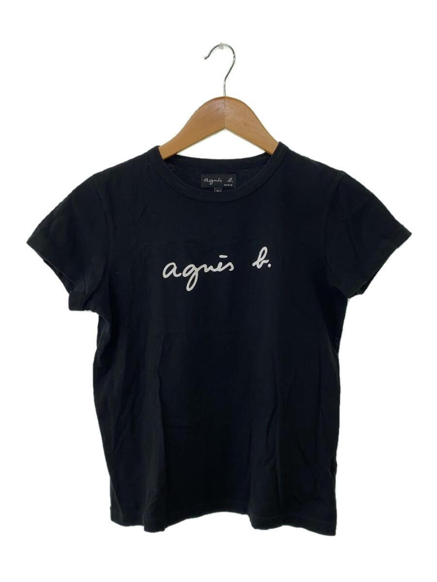 agnes b.◆Tシャツ/-/コットン/BLK/無地/ER26S137_画像1