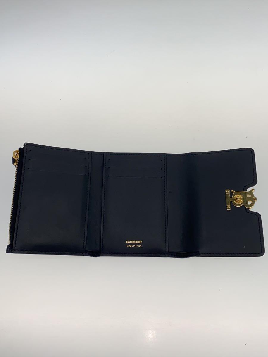 BURBERRY◇TBフォールディングウォレット/3つ折り財布/-/BLK BURBERRY◇TBフォールディングウォレット/3つ折り財布/-/BLK
