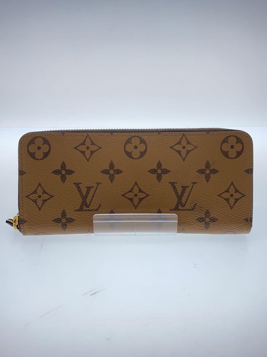 LOUIS VUITTON◆モノグラムリバース/ポルトフォイユクレマンス/長財布/PVC/BRW/総柄/レディース/M82336