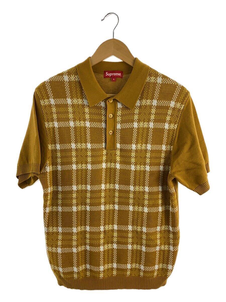 Supreme◆18SS/Plaid Knit Polo/S/コットン/CML/チェック