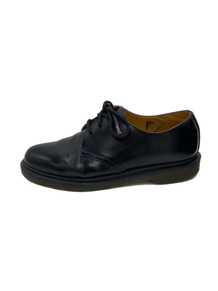 Dr.Martens◆3EYE SHOE/3ホール/黒ステッチ/ドレスシューズ/UK7/レザー/10078/ソール減り