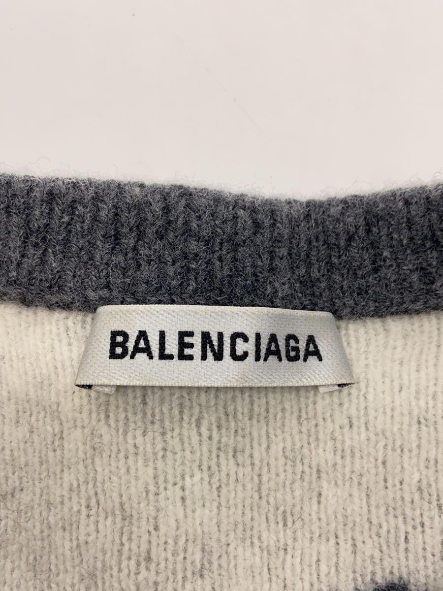 BALENCIAGA◆セーター(厚手)/XS/ウール/GRY/総柄/620983_画像3