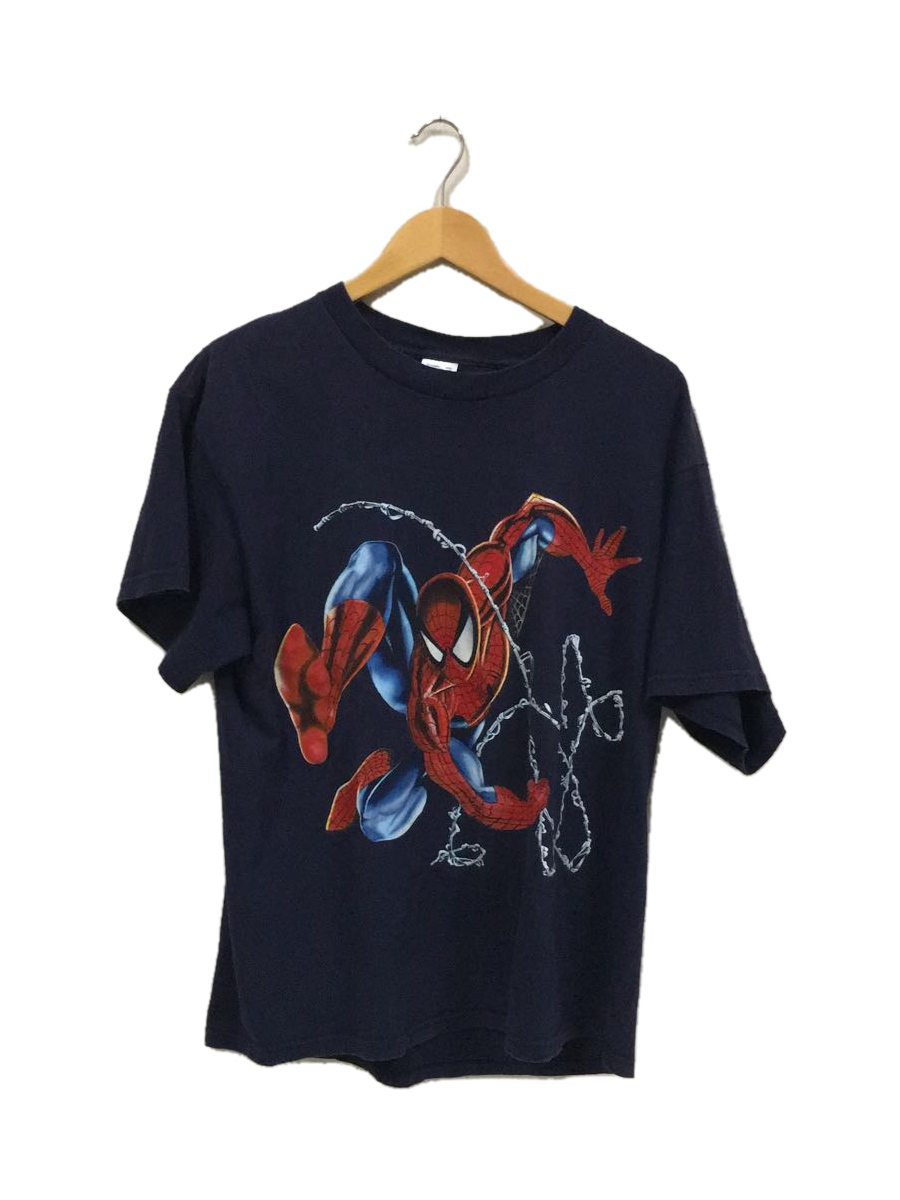 90s/Spider Man/Tシャツ/L/コットン/ネイビー