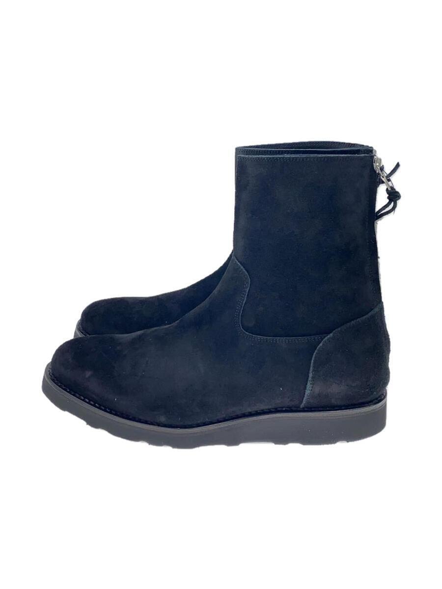 MINEDENIM◆Suede Leather Back Zip Boots/ブーツ/41/BLK/スウェード