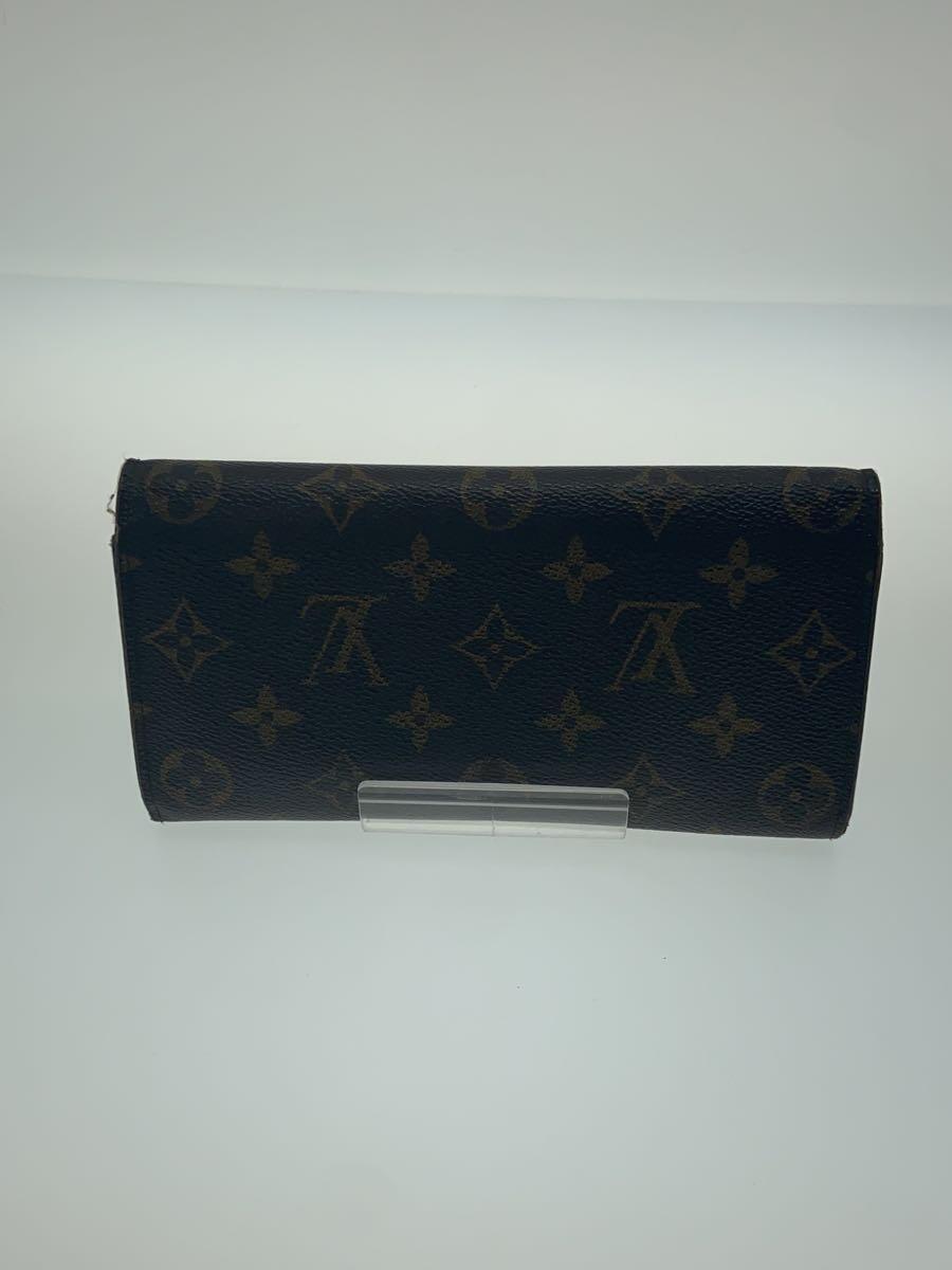 LOUIS VUITTON◆ポルトフォイユエミリー/反り/擦れ/状態考慮長財布/レディース/ブラウン/総柄/M821_画像2