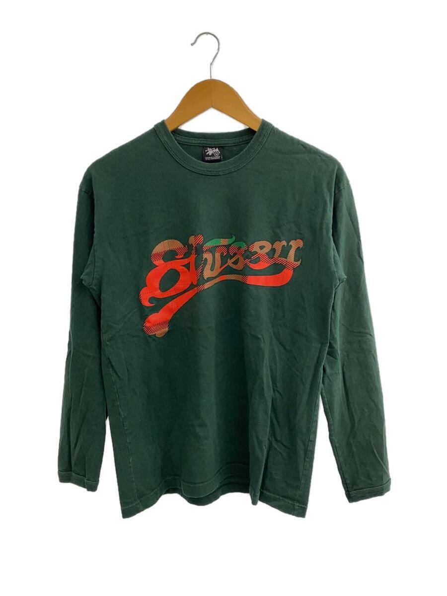 STUSSY◆長袖Tシャツ/M/コットン/GRN_画像1