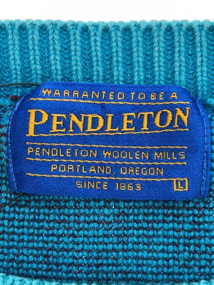 PENDLETON◆セーター(厚手)/M/コットン/BLU/PMK-300_画像3