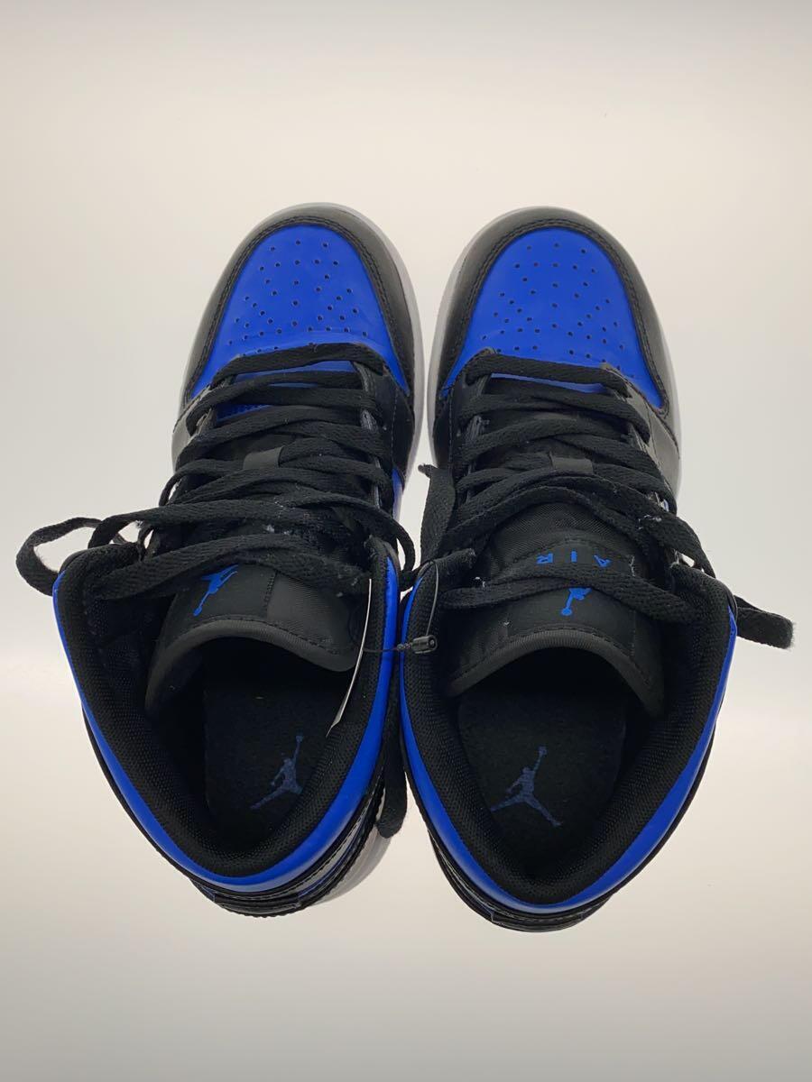 NIKE◆AIR JORDAN 1 MID_エア ジョーダン 1 ミッド/23.5cm/BLU/レザー_画像3