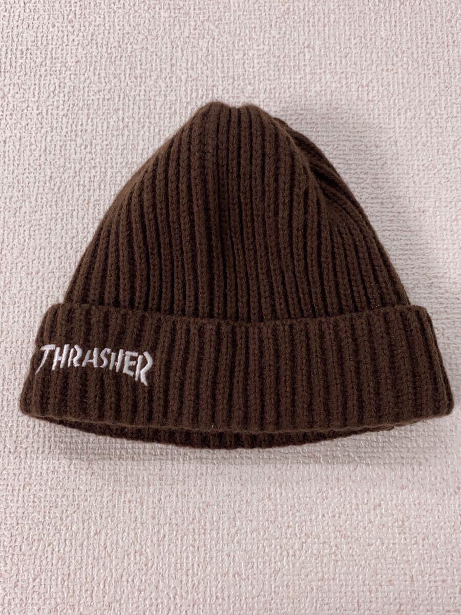 THRASHER◆ニットキャップ/FREE/アクリル/BRW/レディース_画像3