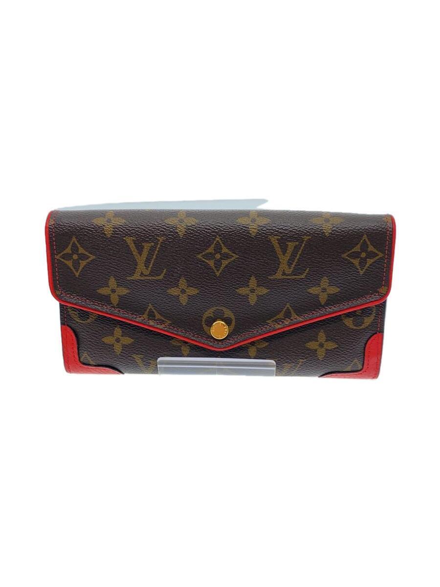 LOUIS VUITTON◆ポルト・フォイユ・サラ・レティーロ_モノグラム・キャンバス_BRW_スリーズ/PVC/BRW/レディース