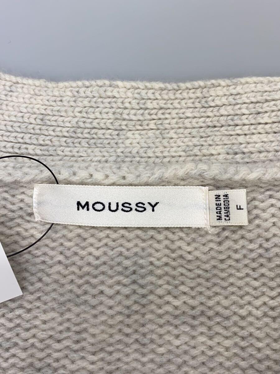 MOUSSY◆カーディガン(厚手)/FREE/ウール/GRY/無地/010fas70-5450_画像3