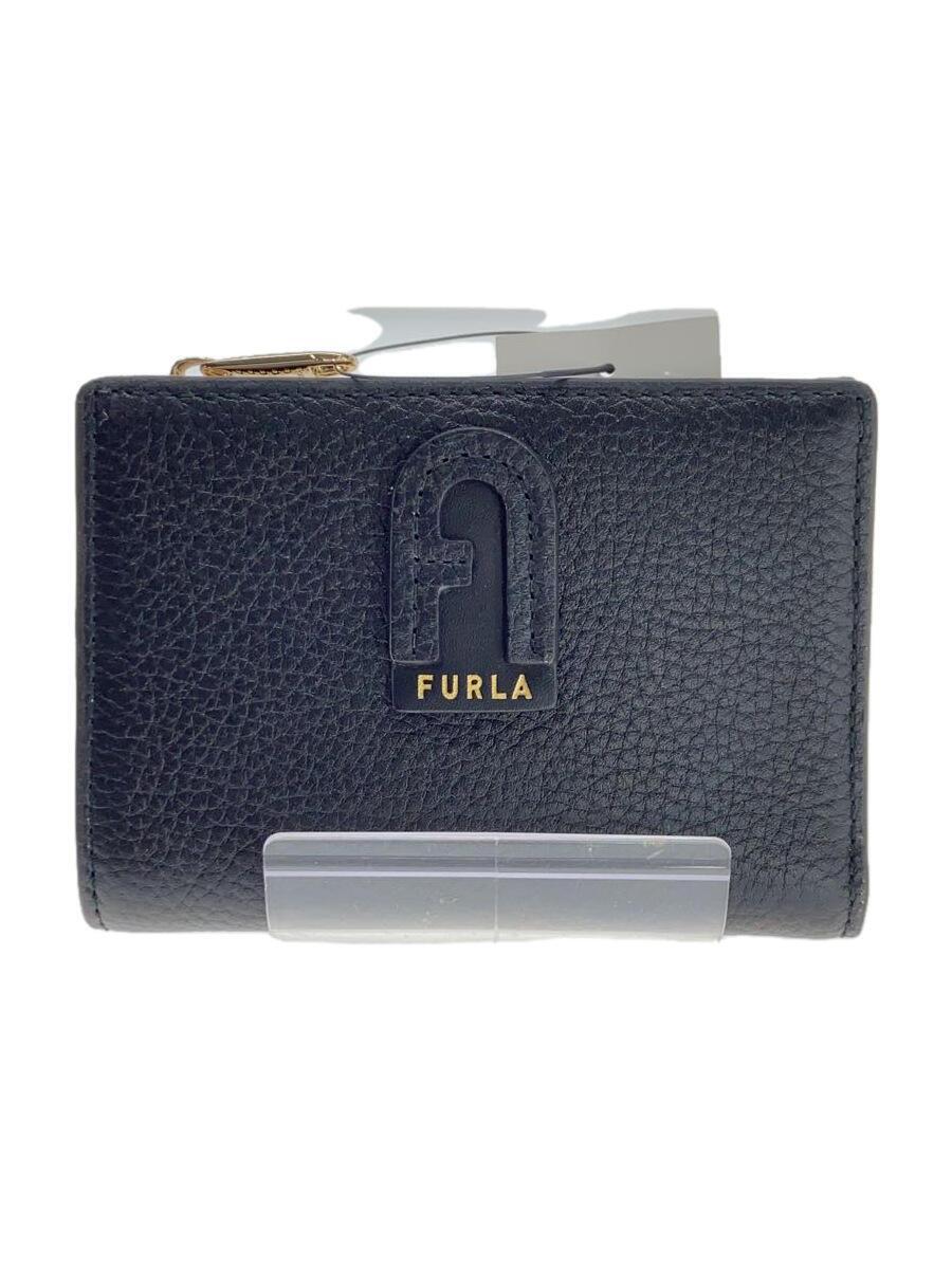 FURLA◆2つ折り財布/-/BLK/レディース