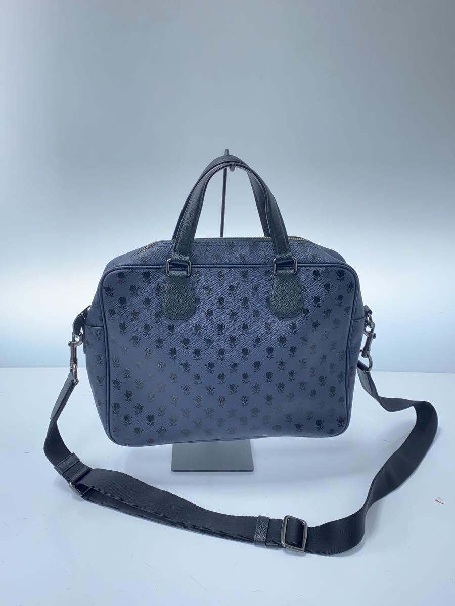 COACH◆ショルダーバッグ/レザー/NVY/総柄/2way_画像3