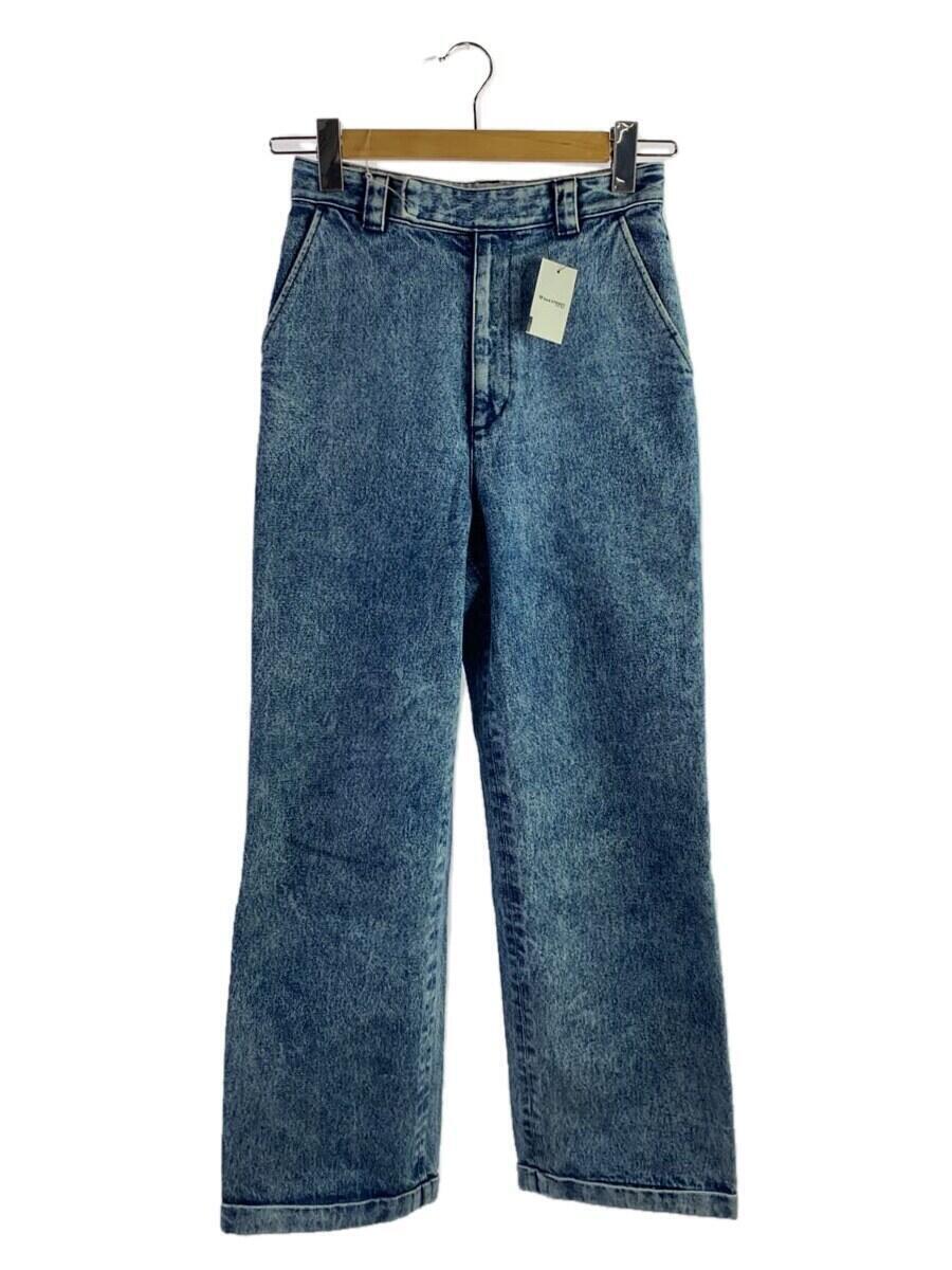 Steven Alan◆ワイドパンツ/S/デニム/BLU/無地/8214-243-0445/DENIM TROUSERS_画像1